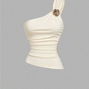 Elegant Cream One-Shoulder Dress